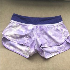 Purple tie dye lululemon shorts